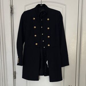 Zara Military Style Blazer Coat with Gold Accents